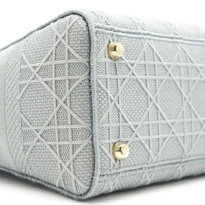 Christian Dior Cannage Canvas Medium Lady Dior Grey