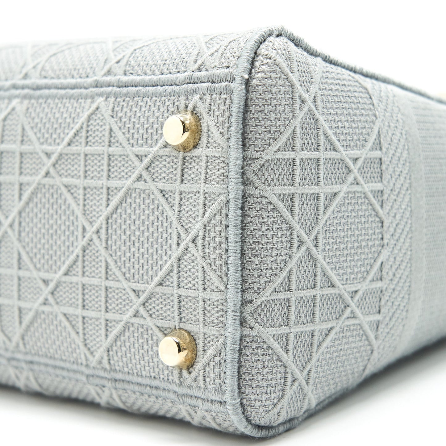Christian Dior Cannage Canvas Medium Lady Dior Grey