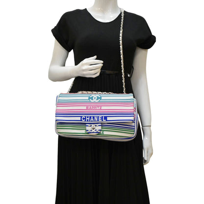 CHANEL Venise Biarritz Flap Mixed Fibers Shoulder Bag Multicolor