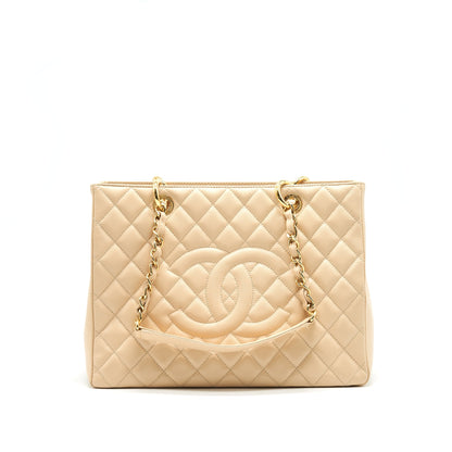 Chanel Grand Shopping Tote Bag Caviar Beige GHW Serial 16