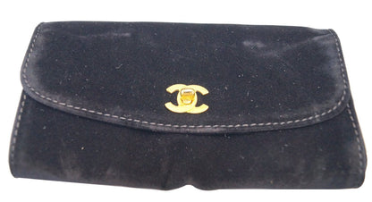 CHANEL CC Black Patent Leather 2way Vanity Case Cosmetic Bag