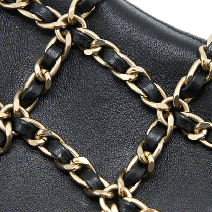 Chanel Phone Pouch with Chain Lambskin Black LGHW
