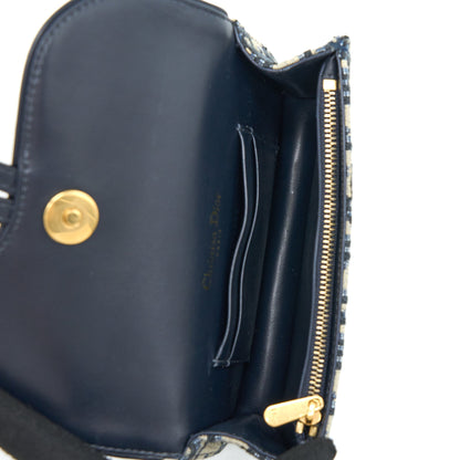 Dior Saddle Belt Pouch Blue Oblique Jacquard Brushed