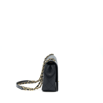 Chanel Seasonal Quilted Flap Bag Calfkskin Black Multicolour Hardware