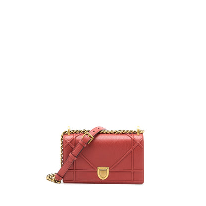 Dior Small Diorama Calfskin Red Brushed