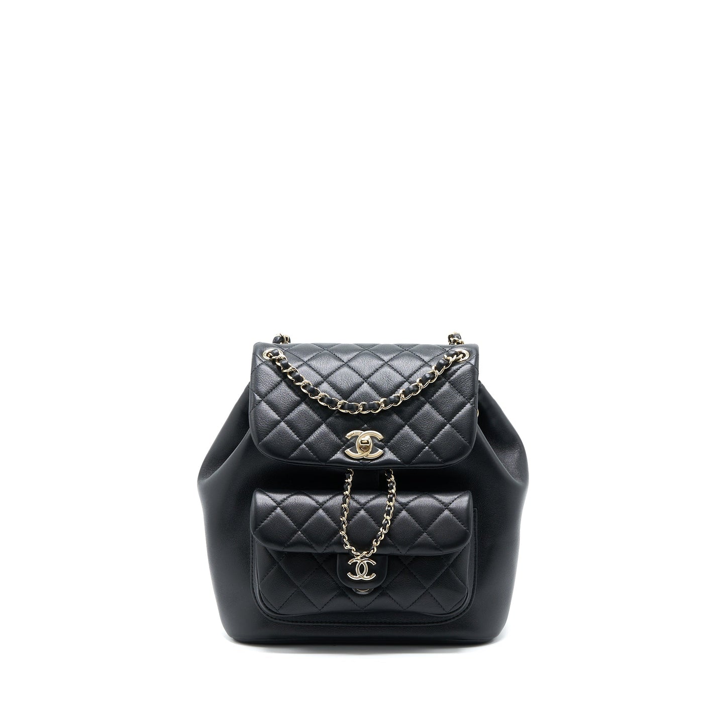 Chanel 23C Large Duma Backpack Calfskin Black LGHW (Microchip)