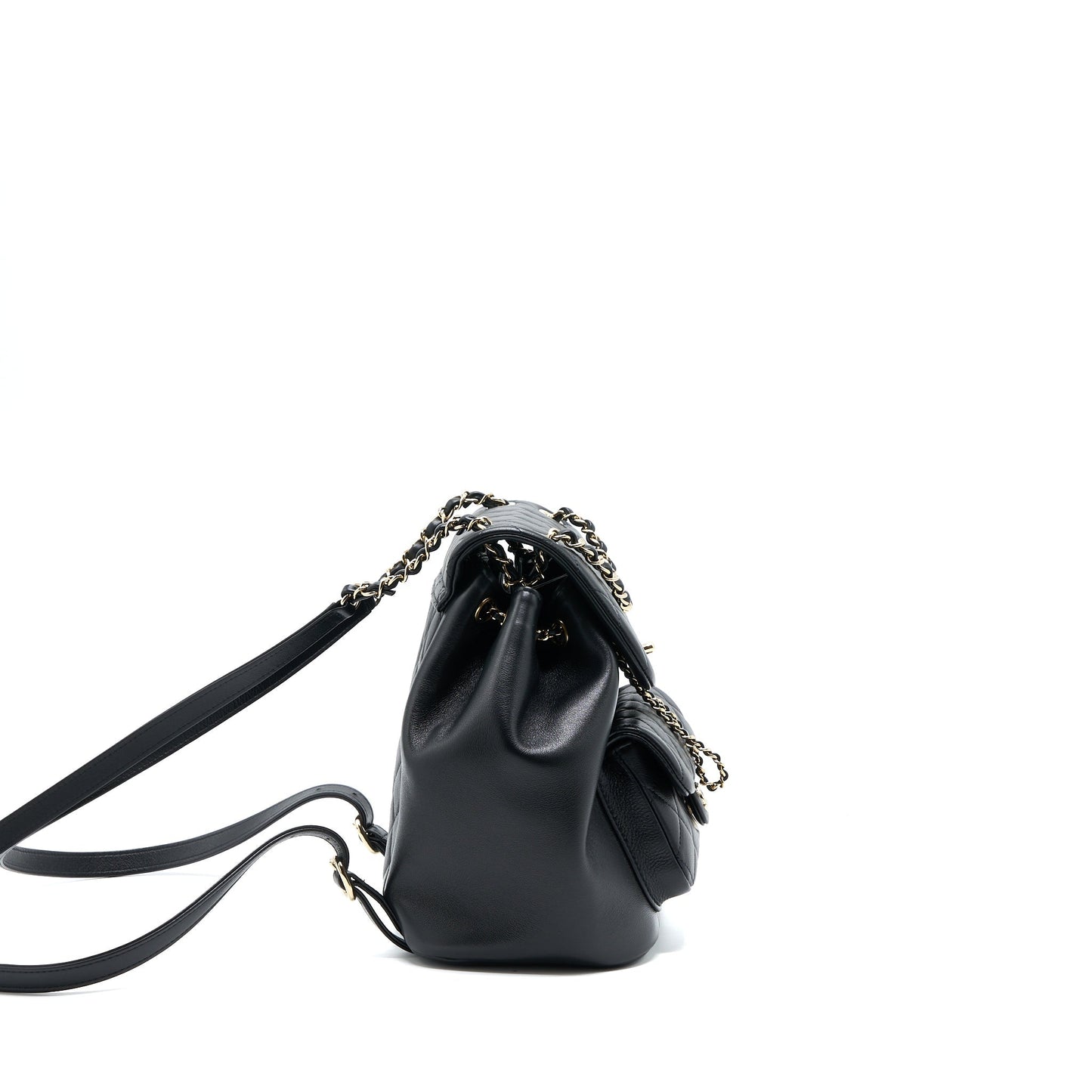 Chanel 23C Large Duma Backpack Calfskin Black LGHW (Microchip)