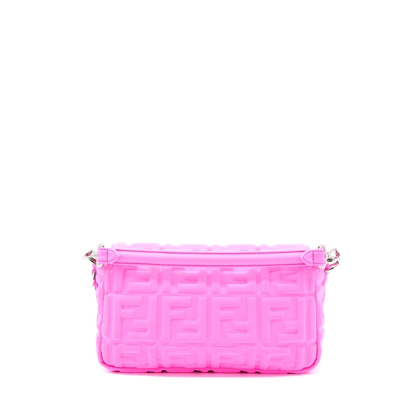Fendi Baguette Purse Lycra Embossed Bright Pink
