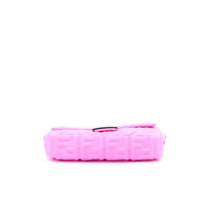 Fendi Baguette Purse Lycra Embossed Bright Pink