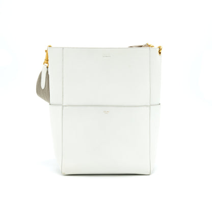 CELINE SANGLE BUCKET Purse WHITE