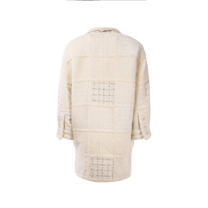 Chanel Size 34 21K Tweed Jacket Cashmere/Polyester/Wool Ecru/Black/White