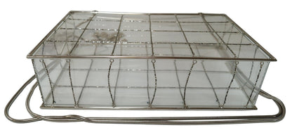 CHANEL Plastic Box Chain Grid Clear Shoulder Bag Rare