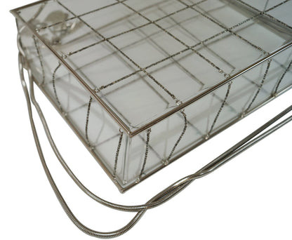 CHANEL Plastic Box Chain Grid Clear Shoulder Bag Rare