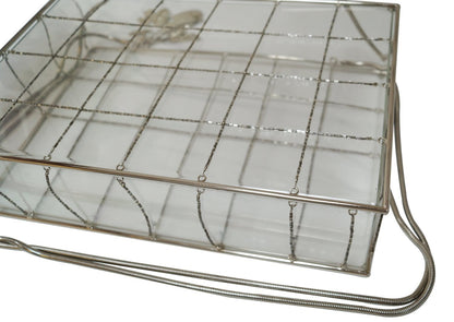CHANEL Plastic Box Chain Grid Clear Shoulder Bag Rare