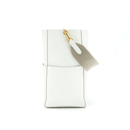 CELINE SANGLE BUCKET Purse WHITE