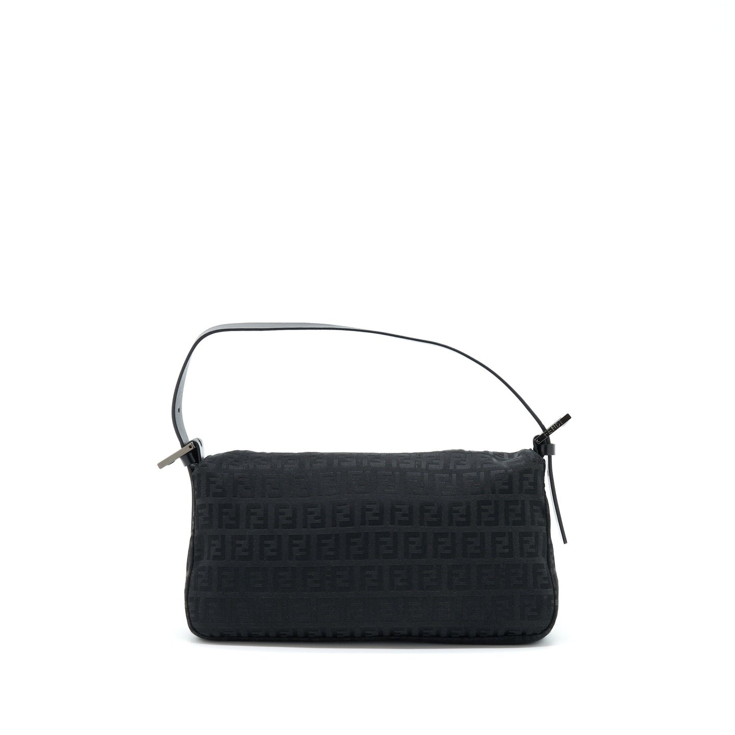 Fendi Zucca Baguette Canvas Black With Silver Hardware