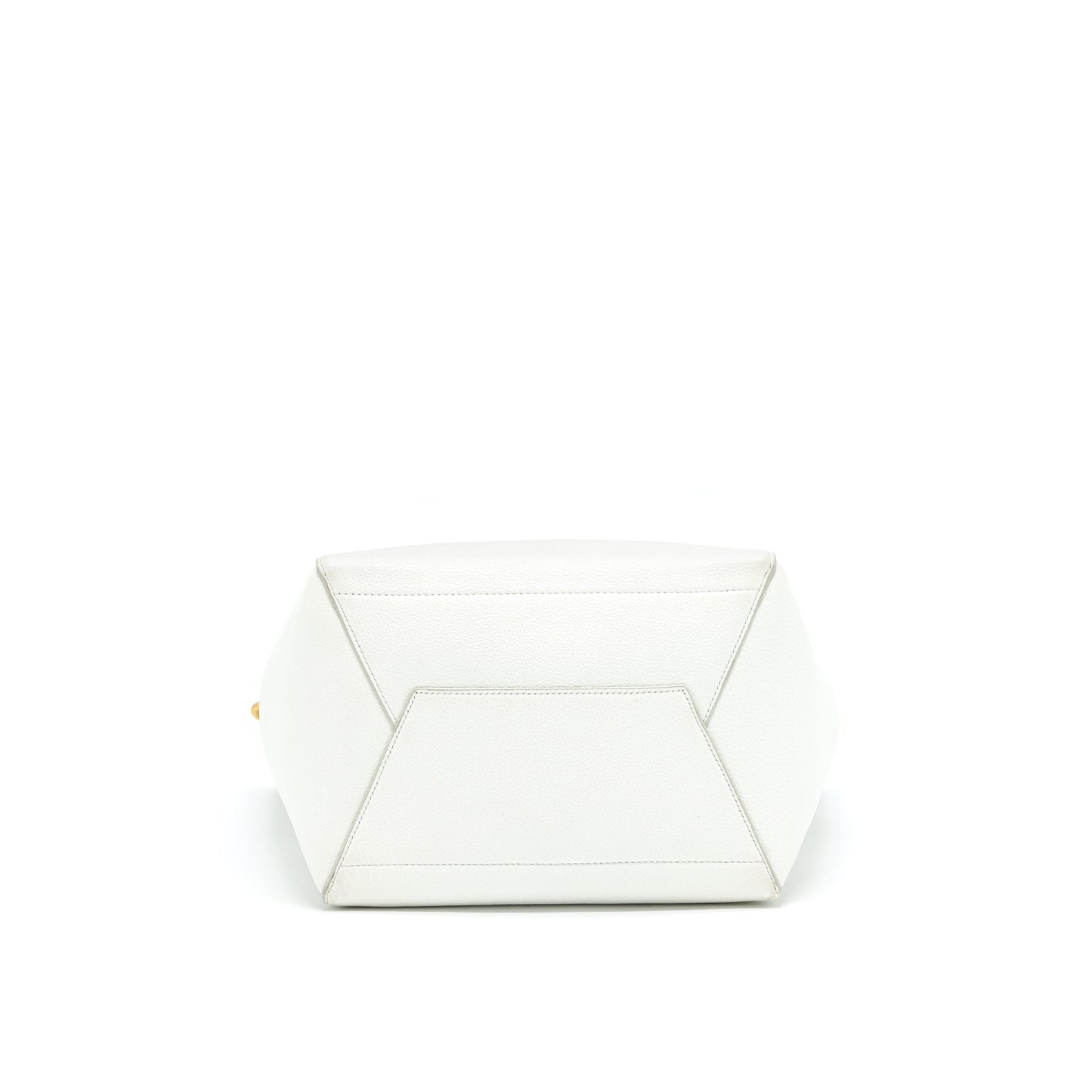 CELINE SANGLE BUCKET Purse WHITE