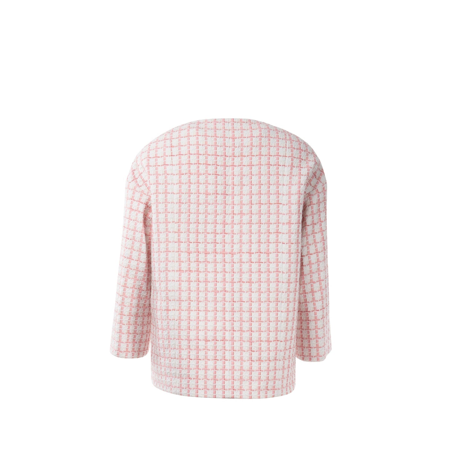 Chanel Size 34 22S Tweed Jacket Cotton/Acrylic Light Pink/White