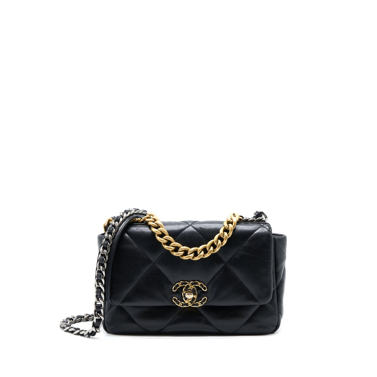 Chanel Small 19 Bag Lambskin Black Multicolour Hardware