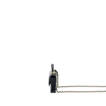 Chanel Mini Top Handle Flap Bag Lambskin Black LGHW