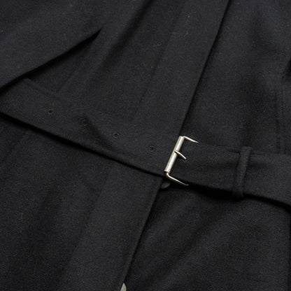 Dior Size 36 Coat with Belt Wool/Rabbit Hair Black