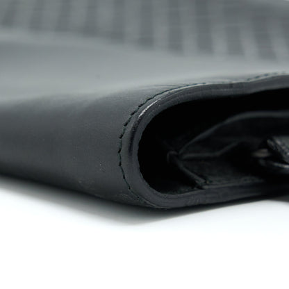 Bottega Veneta Menâs Pouch Intrecciate Black With Black Hardware