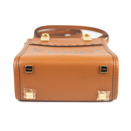 Fendi Mini Sunshine Shopper Bag Brown