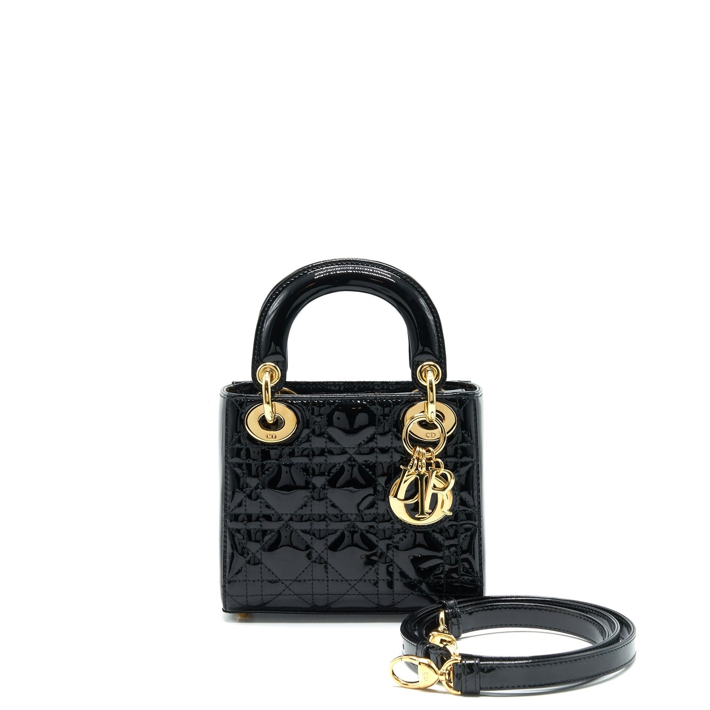 Dior Mini Lady Dior Patent Leather Black