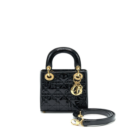 Dior Mini Lady Dior Patent Leather Black