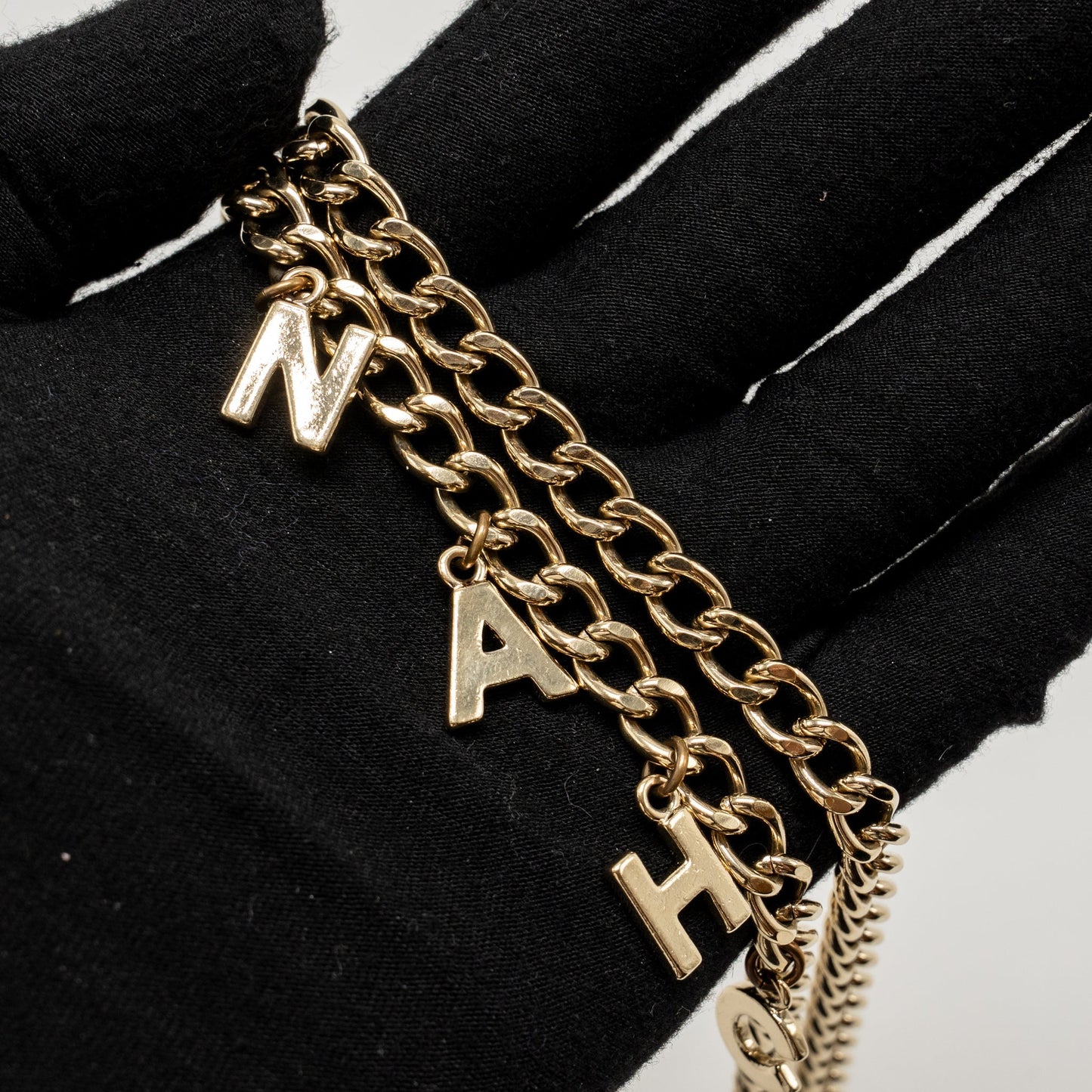 Chanel Letter Chain Belt Light Gold Tone