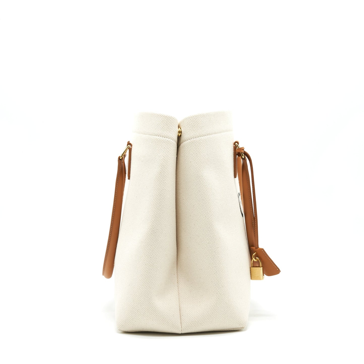 CELINE HORIZONTAL CABAS CELINE CANVAS CELINE PRINT CALFSKIN NATURAL /