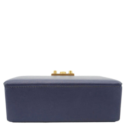 CHRISTIAN DIOR Dior Addict Lockbox Lambskin Leather Crossbody Bag Blue
