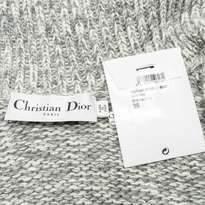 Dior Size 36 Long Cardigan Wool/Cashmere Grey/White