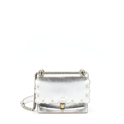 Fendi Kan I Purse Metallic Sliver/Multicolor With Gold And Silver Hardware