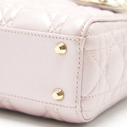 DIOR MINI LADY WITH CHAIN LOTUS PEARL GHW