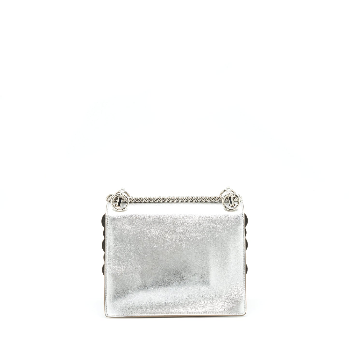 Fendi Kan I Purse Metallic Sliver/Multicolor With Gold And Silver Hardware