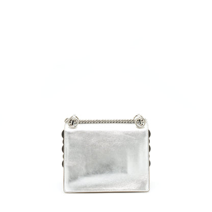 Fendi Kan I Purse Metallic Sliver/Multicolor With Gold And Silver Hardware