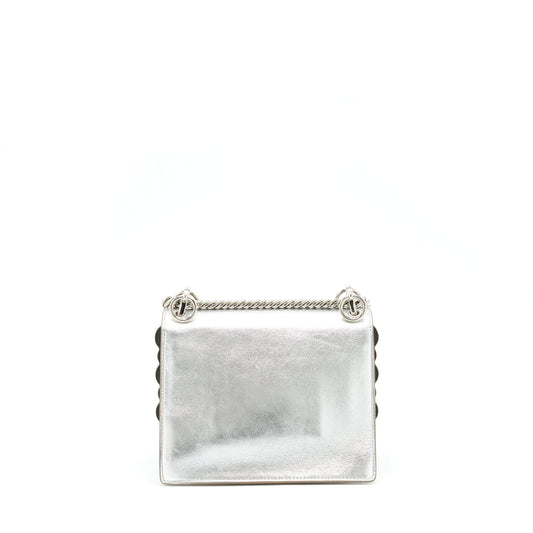 Fendi Kan I Purse Metallic Sliver/Multicolor With Gold And Silver Hardware