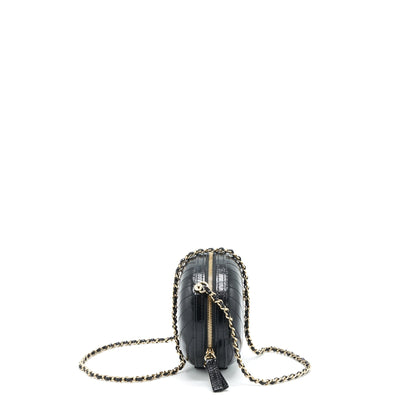 Chanel La Pausa Evening Bag Chevron Calfskin Black LGHW