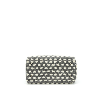 Dior Vintage Medium Lady Dior Cotton Design Grey/ White