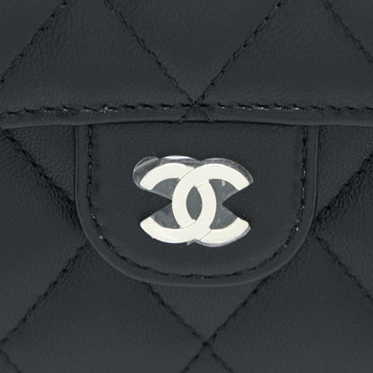 Chanel Small Classic Compact Wallet Lambskin Black SHW