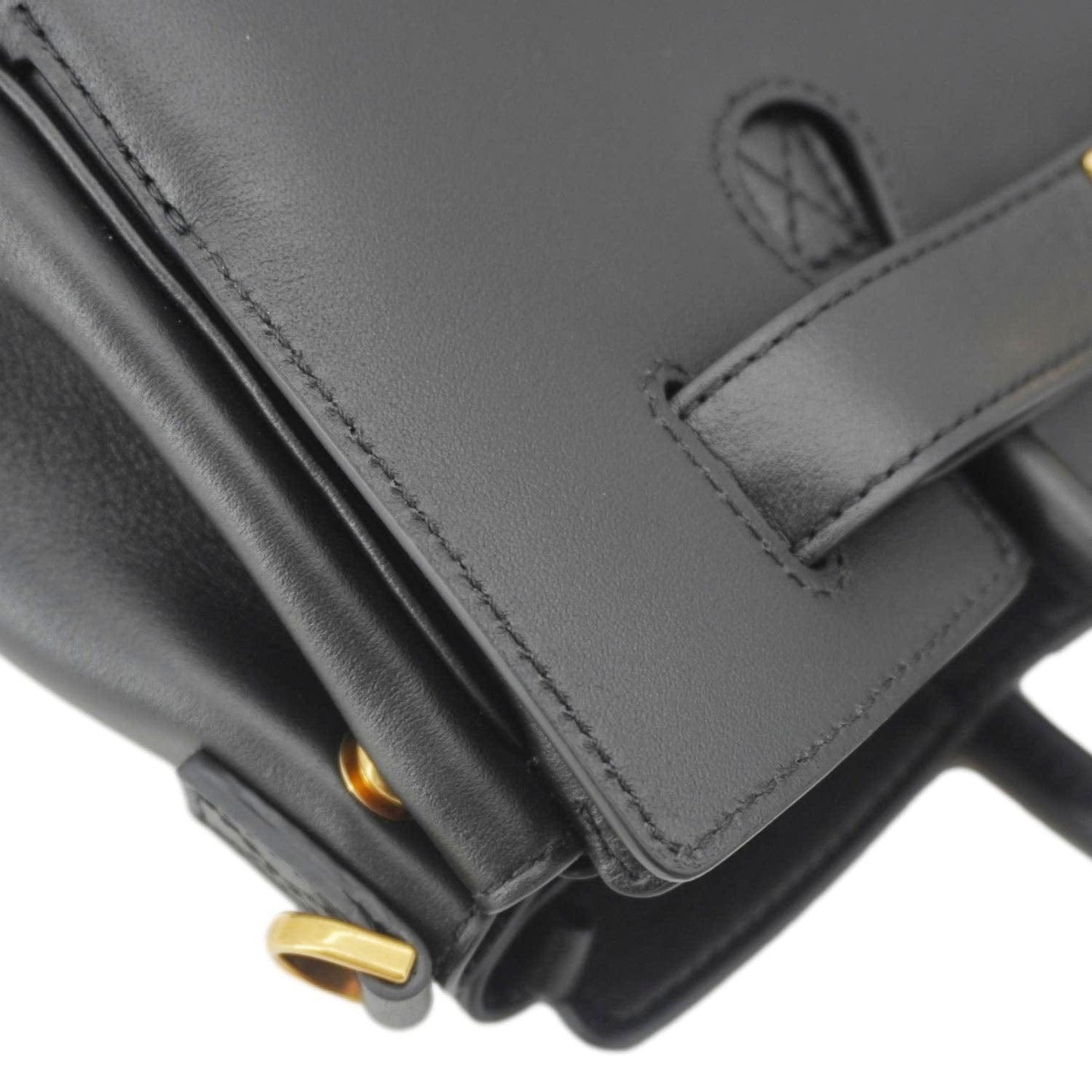 BALENCIAGA Carry All Bel Air Bag Leather Tote Shoulder Bag Black