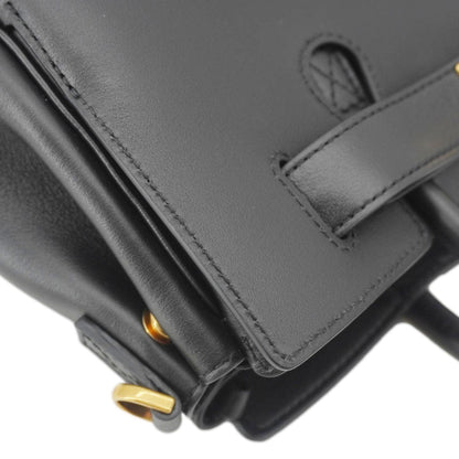 BALENCIAGA Carry All Bel Air Bag Leather Tote Shoulder Bag Black