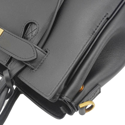 BALENCIAGA Carry All Bel Air Bag Leather Tote Shoulder Bag Black