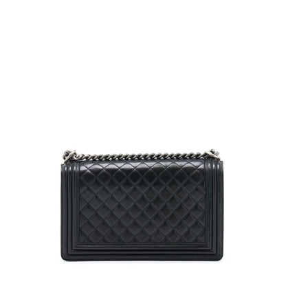 Chanel Medium Boy Bag Lambskin Black Ruthenium SHW