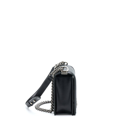 Chanel Medium Boy Bag Lambskin Black Ruthenium SHW