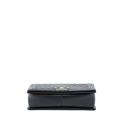 Chanel Medium Boy Bag Lambskin Black Ruthenium SHW