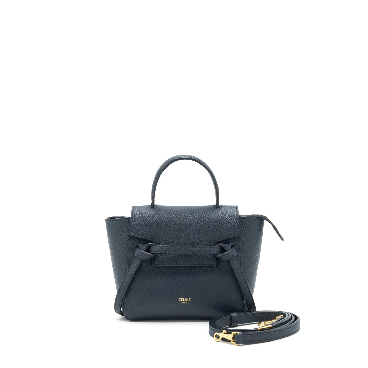 Celine Pico Belt Purse Grained Calfskin Navy
