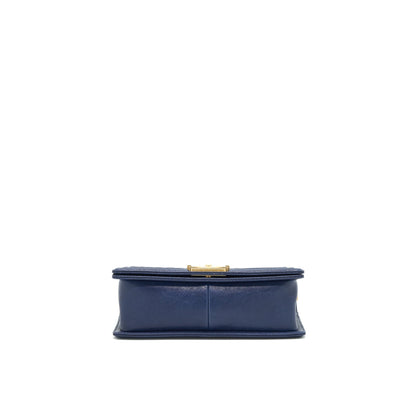 Chanel Boy Chanel Old Medium Caviar Navy with GHW