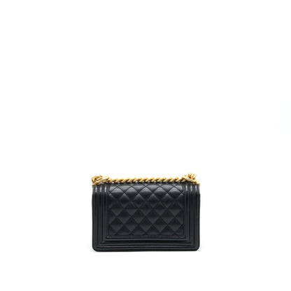 Chanel Small Boy Bag Caviar Black brushed GHW Year 2021 (microchip serialï¼